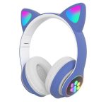 هدفون بلوتوثی مدل گربه ای mz023 آبی