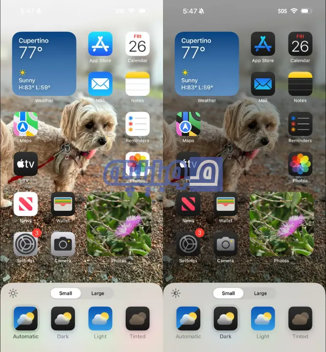 حالت تاریک ios 18