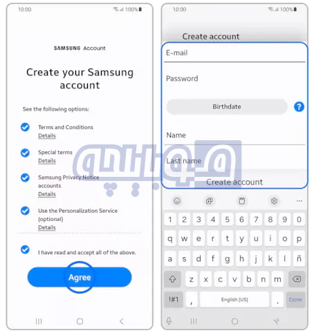 ساخت samsung account