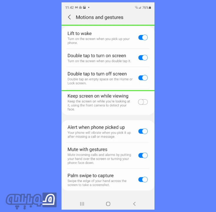روشن کردن سامسونگ با دوبار ضربه