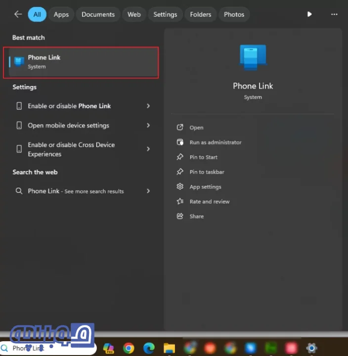 برنامه microsoft phone link برای سامسونگ