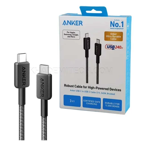 ANKER A81D5H11 USB-C to USB-C PD کابل تایپ سی انکر مدل ANKER A81D5H11 USB-C to USB-C PD