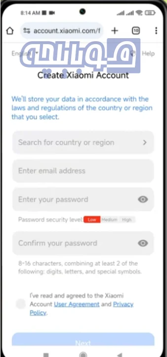 آموزش ساخت اکانت شیائومی